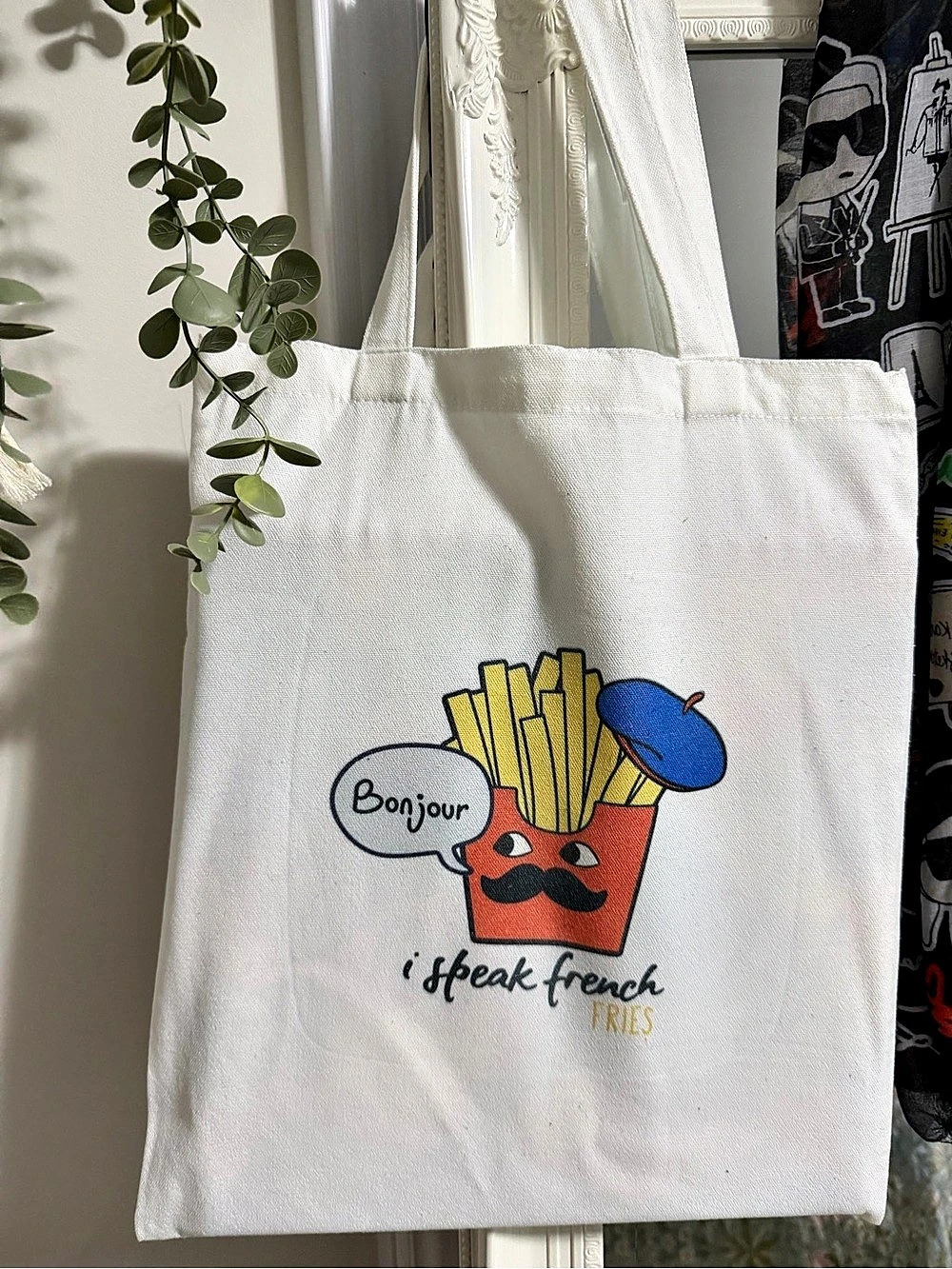 French Fries Graphic Tote in White & Red